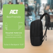 Picture of ACT Suburb Backpack for laptops up to 15.6", made from recycled plastic bottles