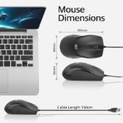 Picture of ACT Wired full-size optical mouse 1000 DPI, silent click, eco-friendly, made from recycled materials