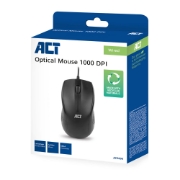 Picture of ACT Wired full-size optical mouse 1000 DPI, silent click, eco-friendly, made from recycled materials