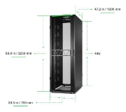 Picture of APC NetShelter SX Server Rack Gen 2, 48U, 2258H x 750W x 1200D mm, with Sides, Black
