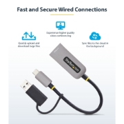 Picture of StarTech.com 2.5GbE USB-C to Ethernet Adapter with USB-A Converter, NBASE-T NIC, USB 3.0 Type-C 2.5/1G Multi Speed Network, Thunderbolt Compatible, Windows & Mac