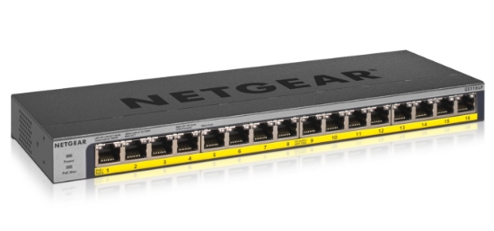 Picture of NETGEAR GS116LP Unmanaged Gigabit Ethernet (10/100/1000) Power over Ethernet (PoE) Black