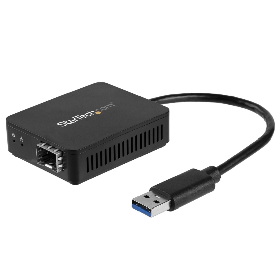 Picture of StarTech.com USB 3.0 to Fiber Optic Converter - Compact USB to Open SFP Adapter - USB to Gigabit Network Adapter - USB 3.0 Fiber Adapter Multi Mode(MMF)/Single Mode Fiber(SMF) Compatible