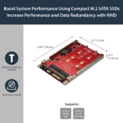 Picture of StarTech.com Dual-Slot M.2 Drive to SATA Adapter for 2.5" Drive Bay - RAID