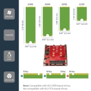 Picture of StarTech.com Dual-Slot M.2 Drive to SATA Adapter for 2.5" Drive Bay - RAID