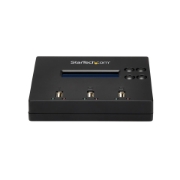 Picture of StarTech.com Standalone 1 to 2 USB Thumb Drive Duplicator and Eraser, Multiple USB Flash Drive Copier, System and File and Whole-Drive Copy at 1.5 GB/min, Single and 3-Pass Erase, LCD Display - TAA