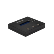 Picture of StarTech.com Standalone 1 to 2 USB Thumb Drive Duplicator and Eraser, Multiple USB Flash Drive Copier, System and File and Whole-Drive Copy at 1.5 GB/min, Single and 3-Pass Erase, LCD Display - TAA