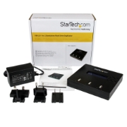 Picture of StarTech.com Standalone 1 to 2 USB Thumb Drive Duplicator and Eraser, Multiple USB Flash Drive Copier, System and File and Whole-Drive Copy at 1.5 GB/min, Single and 3-Pass Erase, LCD Display - TAA