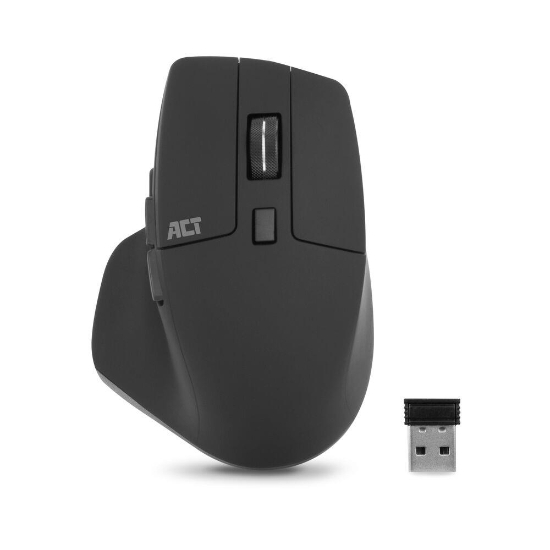 Picture of ACT Wireless multi-connect mouse Bluetooth or USB-A receiver, 2400 DPI with silent click, eco-friendly