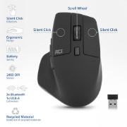 Picture of ACT Wireless multi-connect mouse Bluetooth or USB-A receiver, 2400 DPI with silent click, eco-friendly