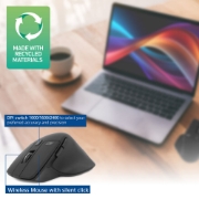 Picture of ACT Wireless multi-connect mouse Bluetooth or USB-A receiver, 2400 DPI with silent click, eco-friendly