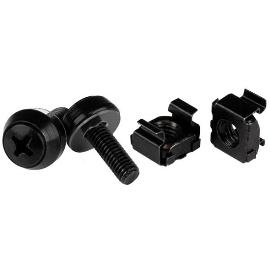 Picture of StarTech.com M5 x 12mm - Screws and Cage Nuts - 100 Pack, Black