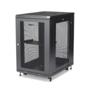 Picture of StarTech.com 4-Post 18U Server Rack Cabinet, Lockable 19" Data Rack Cabinet for Computer / AV / IT Equipment, Office / Home Network Rack with Casters & Adjustable Mounting Rails