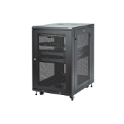 Picture of StarTech.com 4-Post 18U Server Rack Cabinet, Lockable 19" Data Rack Cabinet for Computer / AV / IT Equipment, Office / Home Network Rack with Casters & Adjustable Mounting Rails