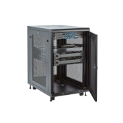 Picture of StarTech.com 4-Post 18U Server Rack Cabinet, Lockable 19" Data Rack Cabinet for Computer / AV / IT Equipment, Office / Home Network Rack with Casters & Adjustable Mounting Rails