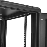 Picture of StarTech.com 4-Post 18U Server Rack Cabinet, Lockable 19" Data Rack Cabinet for Computer / AV / IT Equipment, Office / Home Network Rack with Casters & Adjustable Mounting Rails