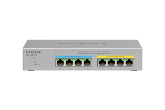 Picture of NETGEAR MS108TUP Unmanaged L2 2.5G Ethernet (100/1000/2500) Power over Ethernet (PoE) Grey