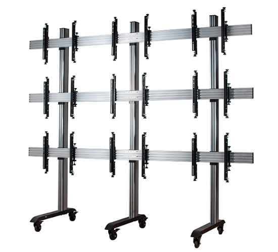 Picture of B-Tech SYSTEM X - 3 x 3 Universal Mobile Videowall Mounting System with Micro-Adjustment for 46-55" screens