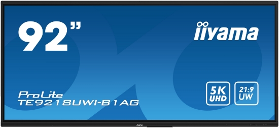 Picture of iiyama TE9218UWI-B1AG Signage Display Interactive flat panel 2.32 m (91.5") LED Wi-Fi 500 cd/m² 5K Ultra HD Black Touchscreen Built-in processor Android 16/7
