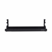 Picture of StarTech.com Under Desk Cable Management Tray, Length Adjustable Cable Organizer, Clamp-On Installation, No Drilling Required, Power Bar Holder, Black