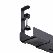 Picture of StarTech.com Under Desk Cable Management Tray, Length Adjustable Cable Organizer, Clamp-On Installation, No Drilling Required, Power Bar Holder, Black