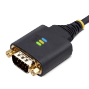Picture of StarTech.com 6.6ft (2m) USB to Serial Adapter Cable, COM Retention, Interchangeable Screws/Nuts, USB-A to DB9 RS232, FTDI IC, ESD Protection, Windows/macOS/Linux