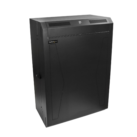 Picture of StarTech.com 8U 19" Vertical Wall Mount Server Rack Cabinet - Low Profile (15") - 30" Deep Locking Network Enclosure w/2U for Switch Patch Panel Router Mounting IT/Data Cabinet Assembled