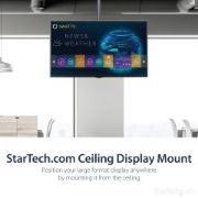 Picture of StarTech.com TV Ceiling Mount - Full-Motion Universal Hanging Single Screen Mount with Adjustable Telescopic Long Pole - Tilt / Swivel - VESA Bracket for 32”-75" Displays