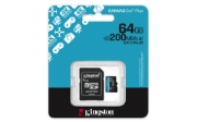Picture of Kingston Technology 64GB microSDXC Canvas Go Plus Gen4 200MB/s A2 U3 V30 Card + Adapter