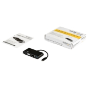 Picture of StarTech.com USB C Multiport Adapter - Mini USB-C Dock w/ Single Monitor VGA 1080p Video - 60W Power Delivery Passthrough - USB 3.1 Gen 1 Type-A 5Gbps, Gigabit Ethernet - Docking Station