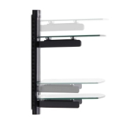 Picture of StarTech.com Dual Floating Wall-Mounted AV Shelves, Adjustable Height Shelf For Under TV, Organize A/V Equipment On Black Tempered Glass Shelves