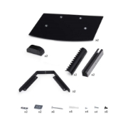 Picture of StarTech.com Dual Floating Wall-Mounted AV Shelves, Adjustable Height Shelf For Under TV, Organize A/V Equipment On Black Tempered Glass Shelves
