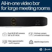 Picture of POLY Studio X72 All-In-One Video Bar with TC10 Controller Kit