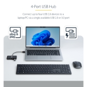 Picture of StarTech.com ST4200MINI2-USB-HUB interface hub USB 2.0 480 Mbit/s Black