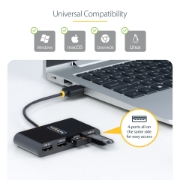 Picture of StarTech.com ST4200MINI2-USB-HUB interface hub USB 2.0 480 Mbit/s Black