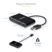 Picture of StarTech.com ST4200MINI2-USB-HUB interface hub USB 2.0 480 Mbit/s Black