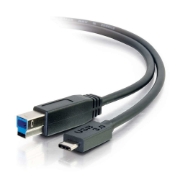 Picture of C2G 10ft, USB 3.0 Type C, USB B USB cable USB 3.2 Gen 1 (3.1 Gen 1) 3.048 m USB C Black