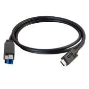 Picture of C2G 10ft, USB 3.0 Type C, USB B USB cable USB 3.2 Gen 1 (3.1 Gen 1) 3.048 m USB C Black