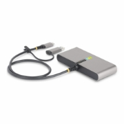 Picture of StarTech.com 2-Port USB-C Hub with Ethernet and RS-232, Attached USB-C to USB-A Dongle, 100W PD Pass-Through, 2x USB-A 5Gbps, Gigabit Ethernet, RS232 Serial (FTDI)