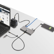 Picture of StarTech.com 2-Port USB-C Hub with Ethernet and RS-232, Attached USB-C to USB-A Dongle, 100W PD Pass-Through, 2x USB-A 5Gbps, Gigabit Ethernet, RS232 Serial (FTDI)