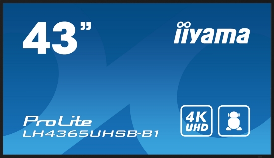 Picture of iiyama LH4365UHSB-B1 Signage Display Kiosk design 108 cm (42.5") LED Wi-Fi 800 cd/m² 4K Ultra HD Black Built-in processor Android 11 24/7