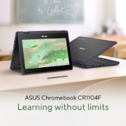Picture of ASUS Chromebook CR11 Flip CR1104FTA-NS0116 Intel® N N150 29.5 cm (11.6") Touchscreen HD 4 GB LPDDR5-SDRAM 32 GB eMMC Wi-Fi 6 (802.11ax) ChromeOS US International Grey