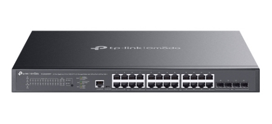 Picture of TP-Link Omada SG3428XMPP network switch Managed L2+ Gigabit Ethernet (10/100/1000) Power over Ethernet (PoE) 1U Black
