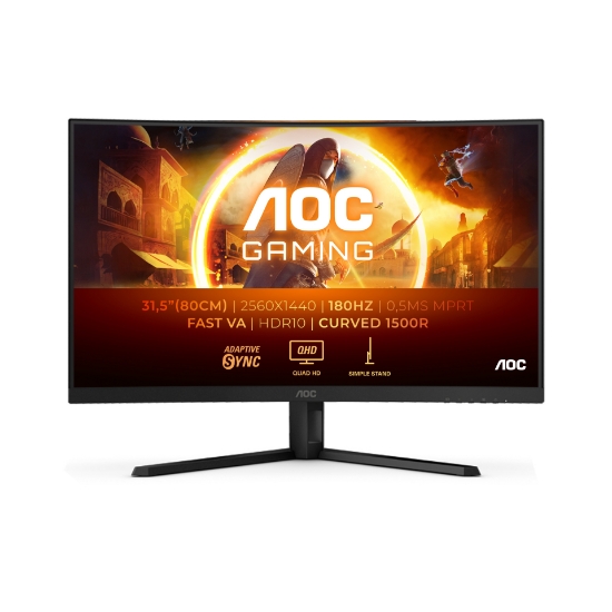 Picture of AOC G4 CQ32G4VE computer monitor 81.3 cm (32") 2560 x 1440 pixels Quad HD LCD Black, Grey