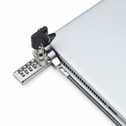 Picture of StarTech.com 10-Pack Dual-Access Laptop Lock, 6.5ft (2m) Keyed Alike and Combination Security Cable Lock for K-Slot Devices, Computer Anti-Theft Steel Cable