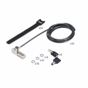 Picture of StarTech.com 10-Pack Dual-Access Laptop Lock, 6.5ft (2m) Keyed Alike and Combination Security Cable Lock for K-Slot Devices, Computer Anti-Theft Steel Cable