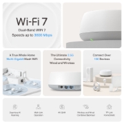 Picture of TP-Link DECO BE25(3-PACK) mesh wi-fi system Dual-band (2.4 GHz / 5 GHz) Wi-Fi 7 (802.11be) White 2 Internal