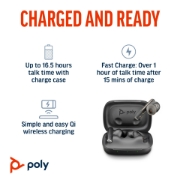 Picture of POLY Voyager Free 60 UC M Carbon Black Earbuds +BT700 USB-C Adapter +Basic Charge Case