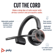 Picture of POLY Voyager 4310 UC Monaural Headset +BT700 USB-A Adapter +Charging Stand