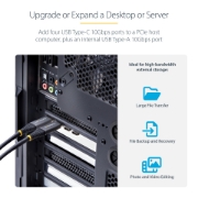 Picture of StarTech.com 5-Port USB PCIe Card, USB 3.2 10Gbps, PCI Express Card with 4x USB-C Ports, 1x USB-A Internal Port, USB PCIe Controller Card, Windows/macOS/Linux
